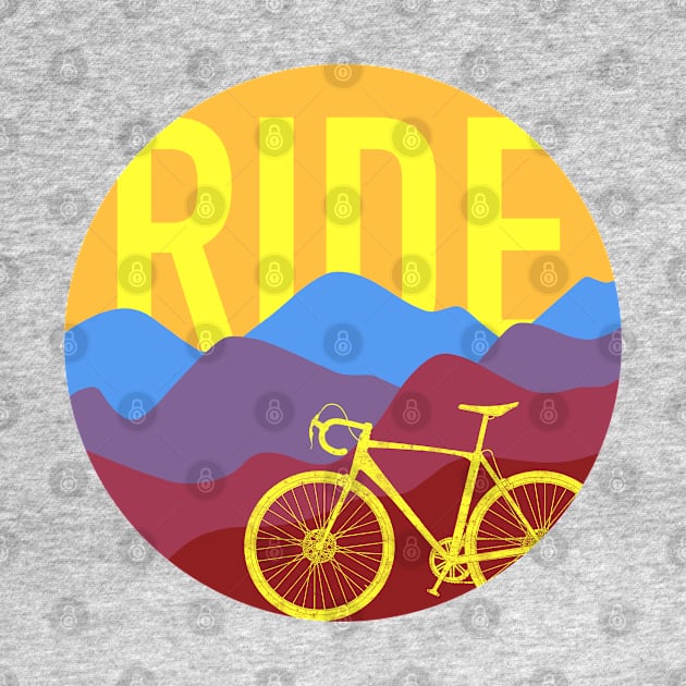 Ride - Cyclocross Bicycle Retro Colors by TheWanderingFools